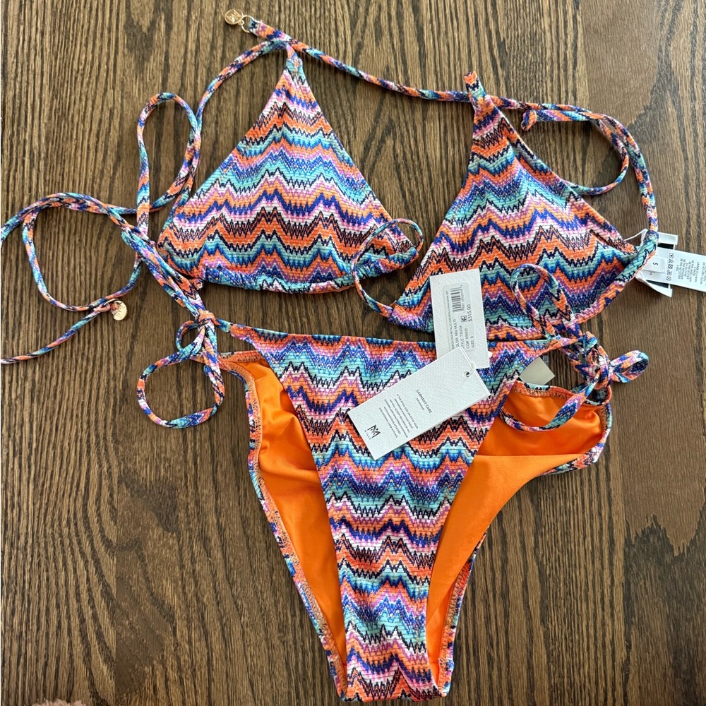 MILLY Bikini Set Women’s Size small | Designer Two Piece Swimsuit Multicolor nwt - Picture 5 of 7